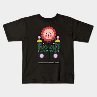 Cute summer colorful Frida kahlo flowers feminism mexican painter Kids T-Shirt